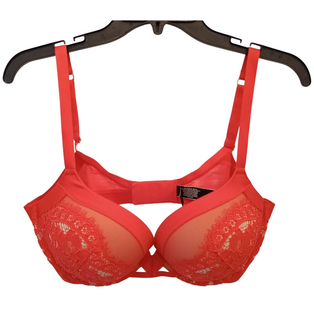 Victoria's Secret Very Sexy Push Up Bra 38D Pink Floral Lace